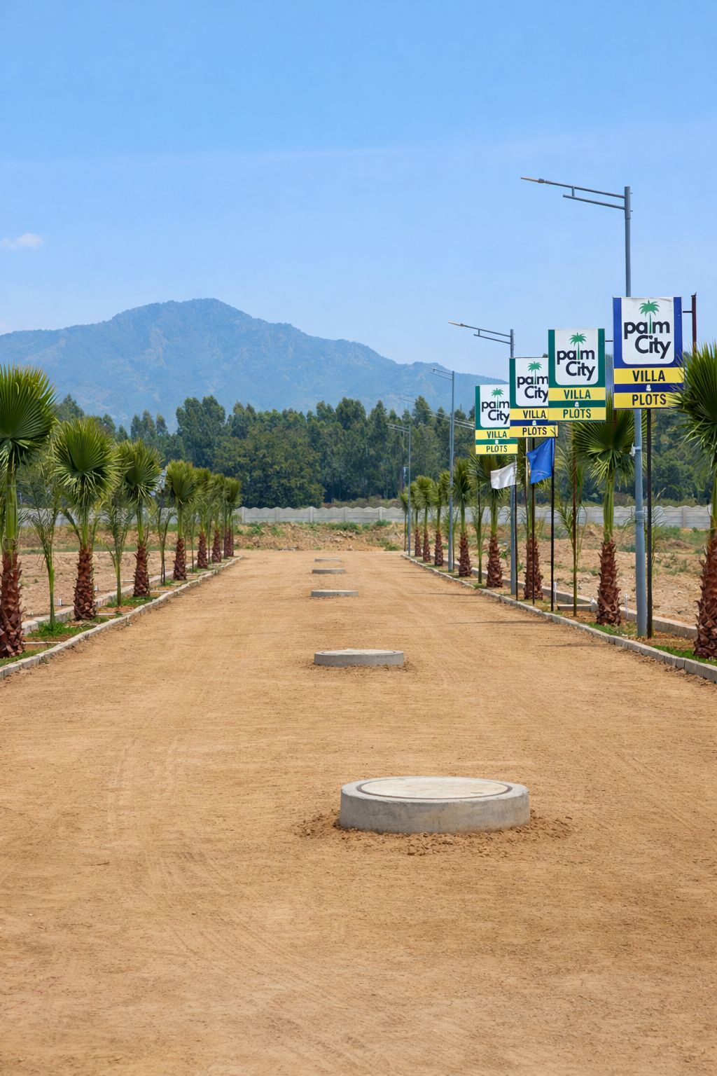 Wide internal roads at Palm City residential plots Haridwar